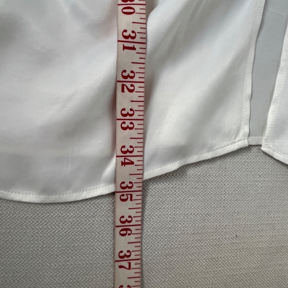 Zara ivory white (S) high-neck, long-sleeve, silky satin tunic, BNWOT. - Picture 6 of 15